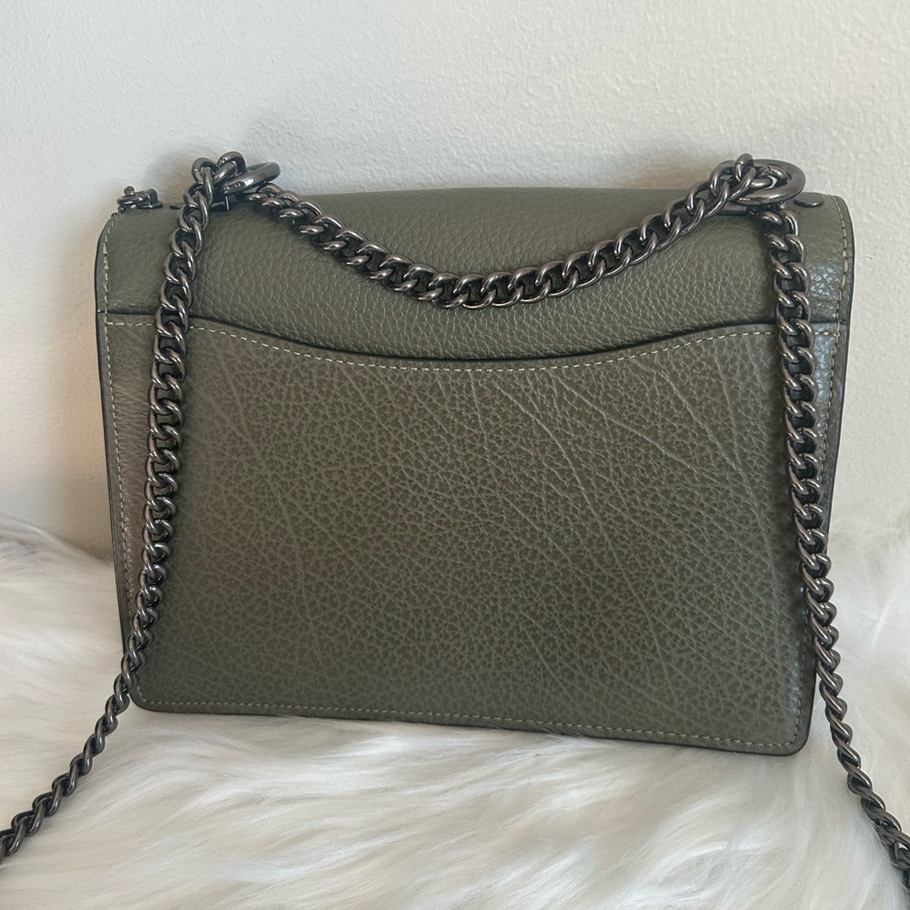 Coach Klare Olive Green Pebbled Leather Crossbody Bag Good - Picture 2 of 9